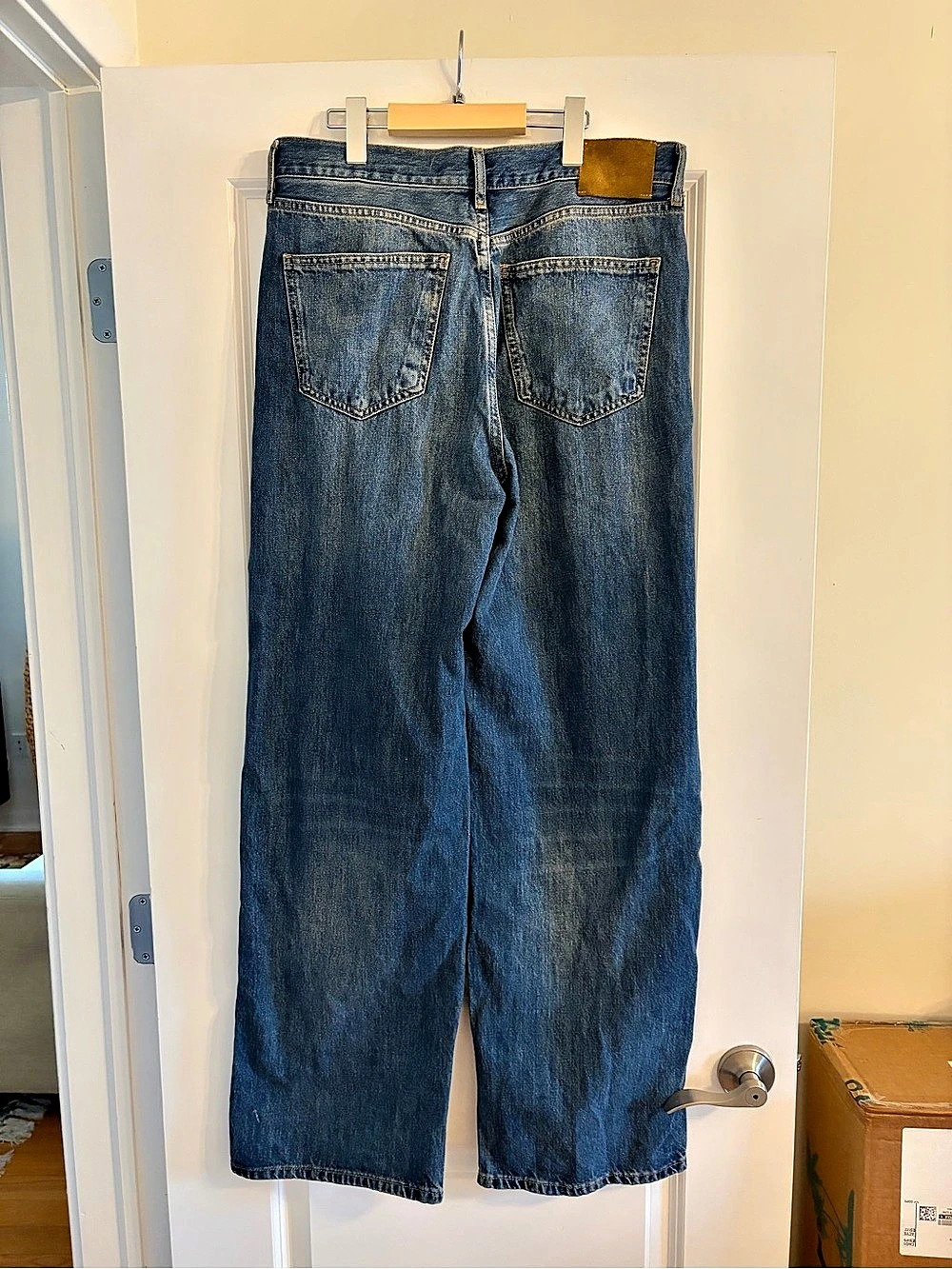 Zara ZW The 90's Mom Fit Jeans Straight Leg Blue Jeans - Picture 2 of 3